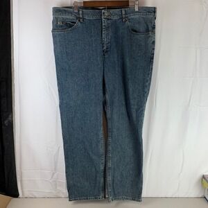 Lee Regular Fit Jeans Mens 42x32 Blue Straight Leg Stretch Denim 2008986